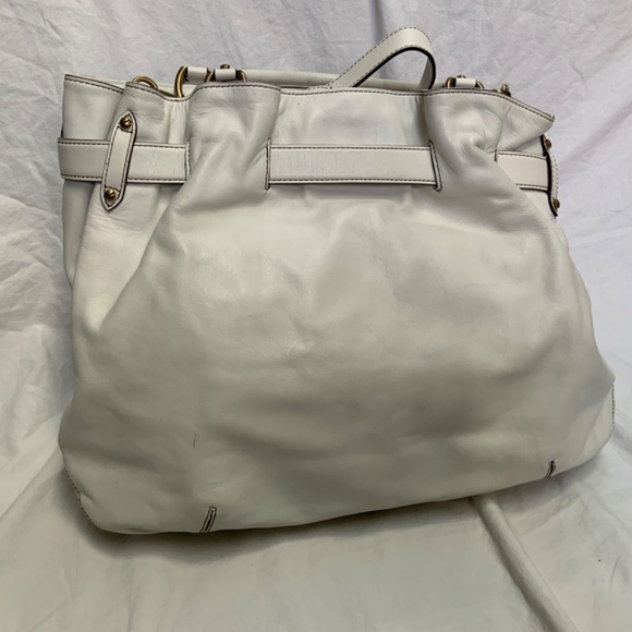 Cole Haan Oversized Leather Shoulder Bag in Winter White - Picture 2 of 13
